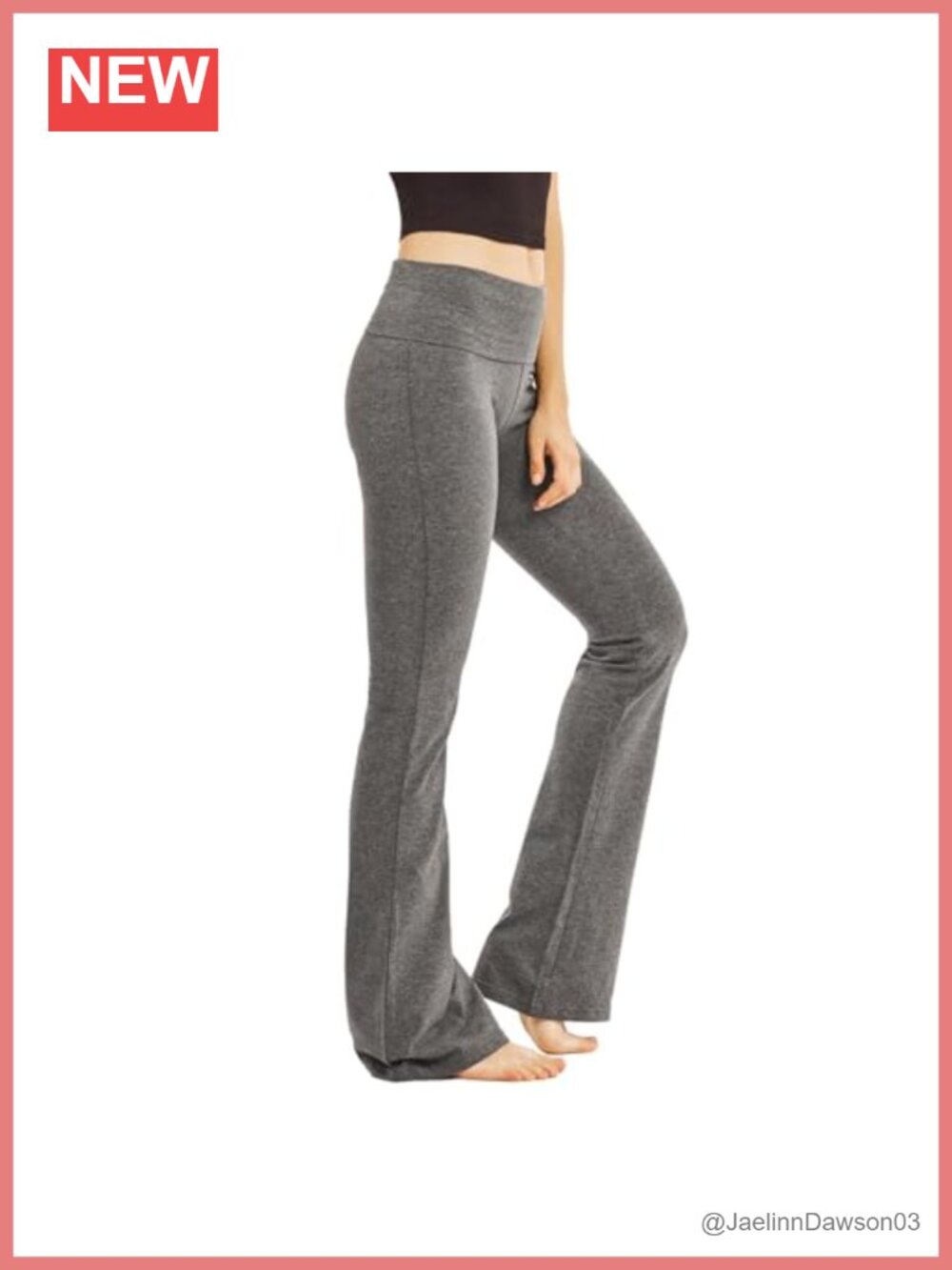 Soft Comfy Cotton Spandex Yoga Pants High Rise Flared